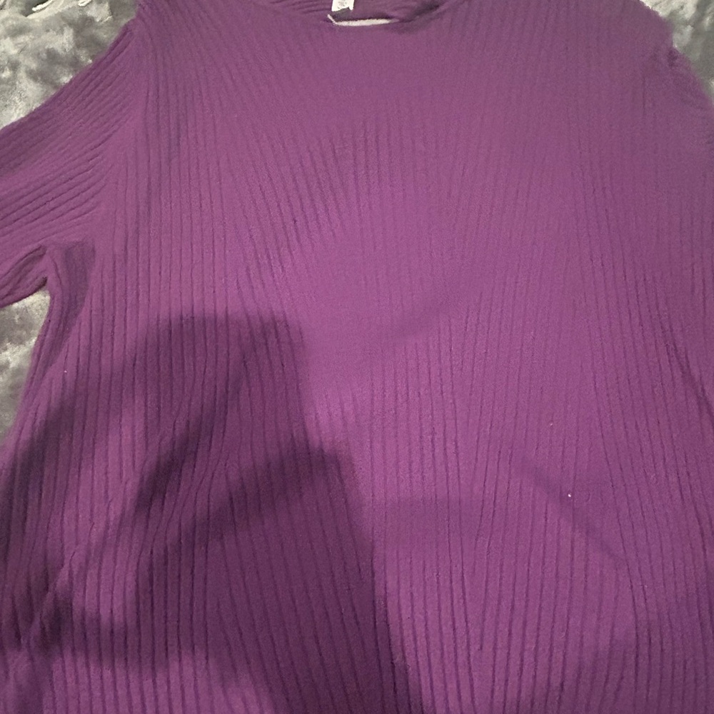 Future Collective Purple Ribbed Top - Picture 3 of 5